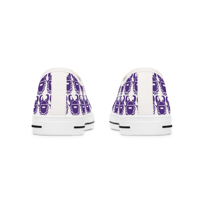 Women's Low Top Sneakers - White/Purple Helmets