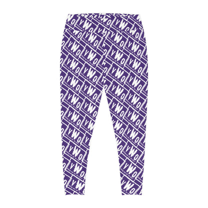 Plus Size Leggings - Purple/White - VWO