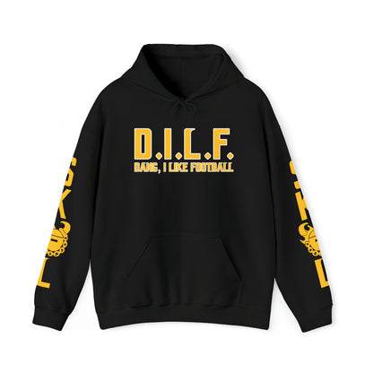 Unisex Heavy Blend™ Hooded Sweatshirt - D.I.L.F. + Original (Sleeves)