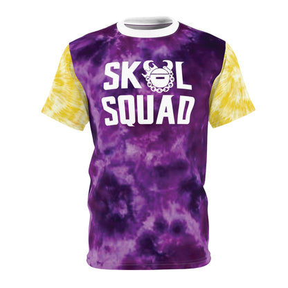 Unisex Cut & Sew Tee - Purple/Gold Tie-Dye - SQUAD