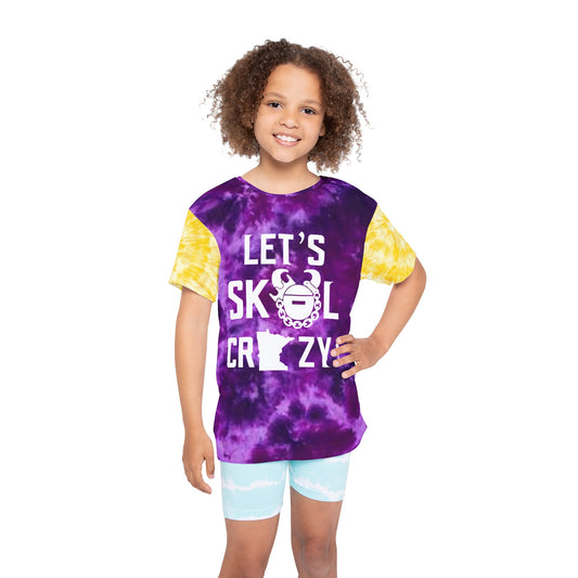 Kids Sports Jersey (Purple/Gold Tie-Dye) - Let's go Crazy!