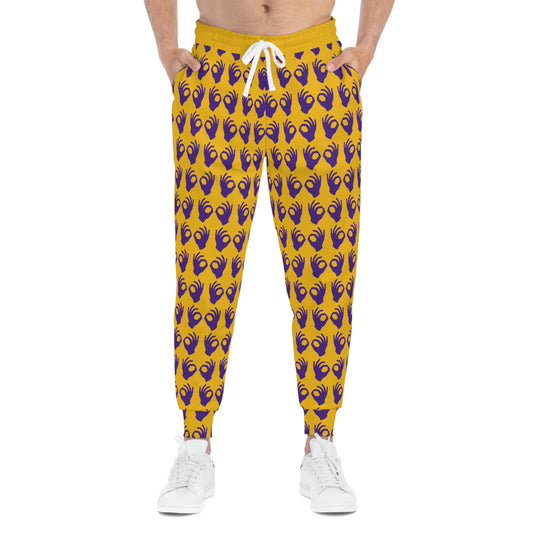 Athletic Joggers - Gold/Purple Griddy