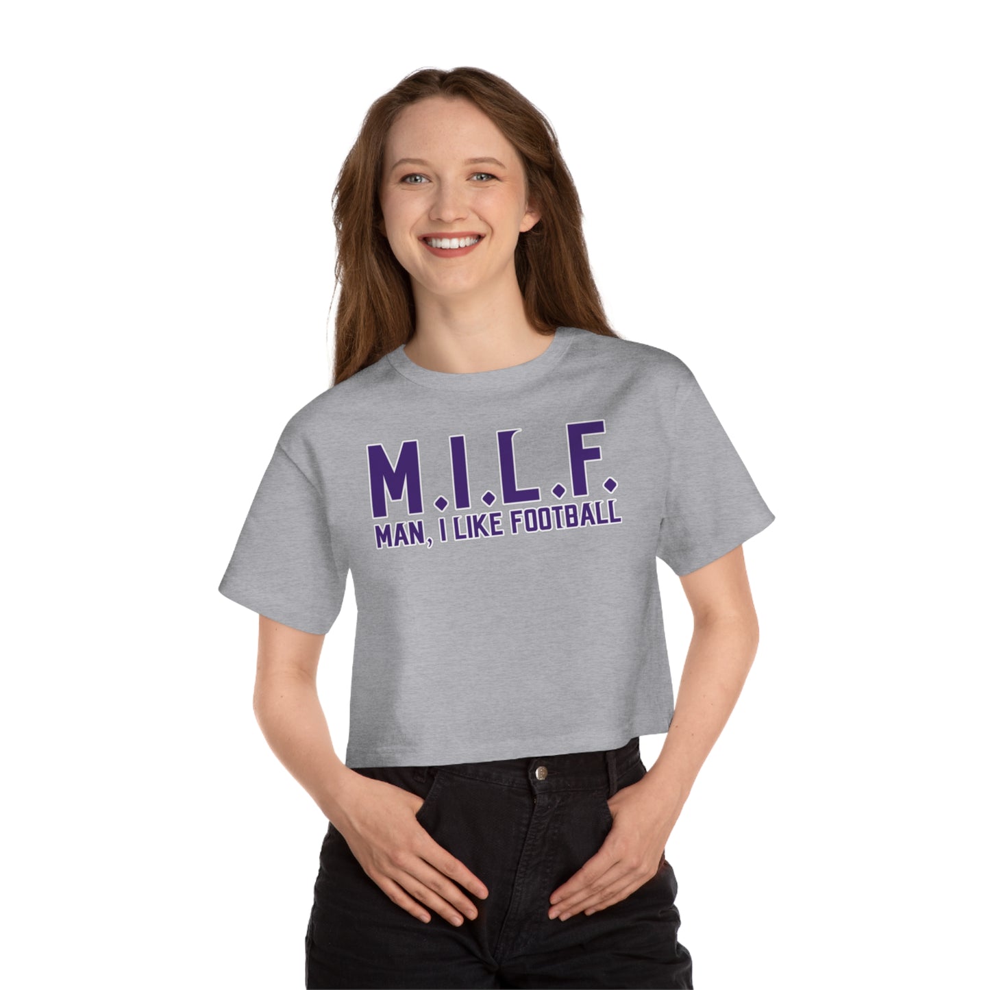 Women's Champion Heritage Cropped Top - M.I.L.F.