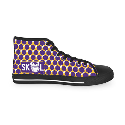 Men's High Top Sneakers - Purple/Gold Hex