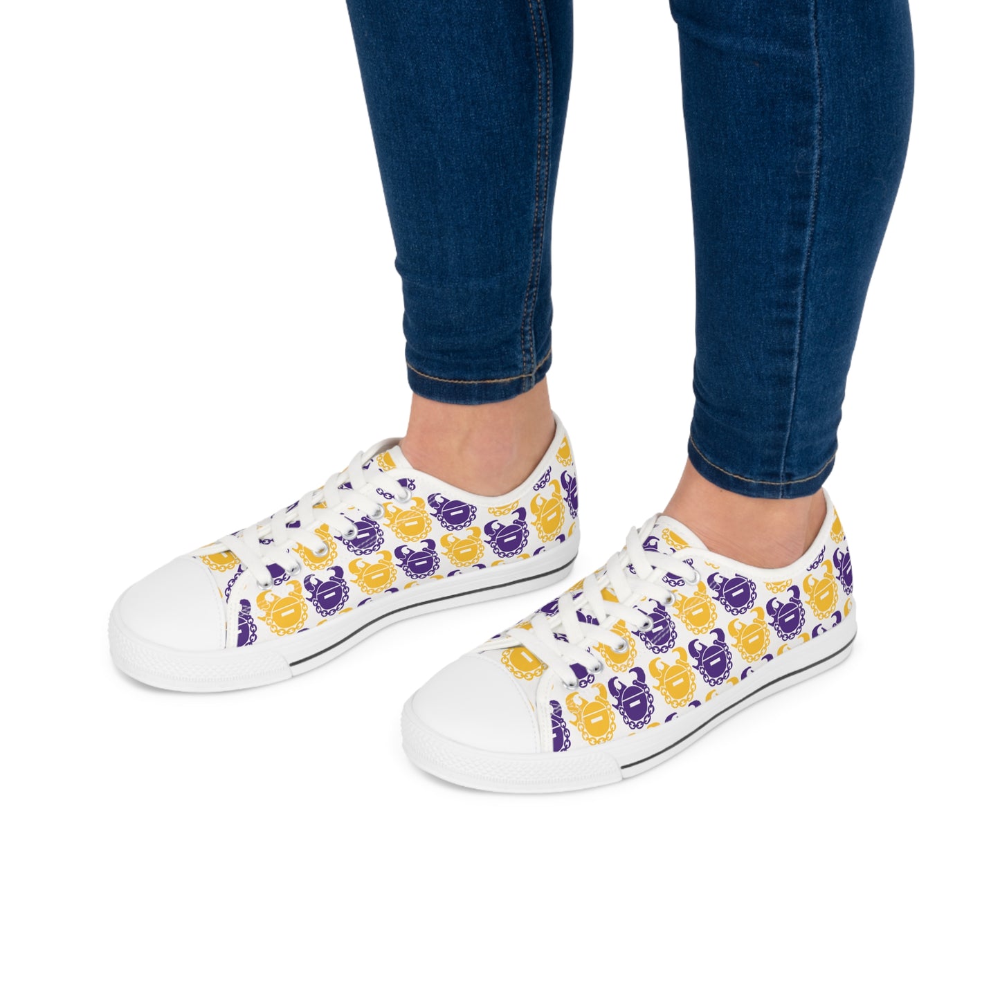 Women's Low Top Sneakers - Purple & Gold Helmets