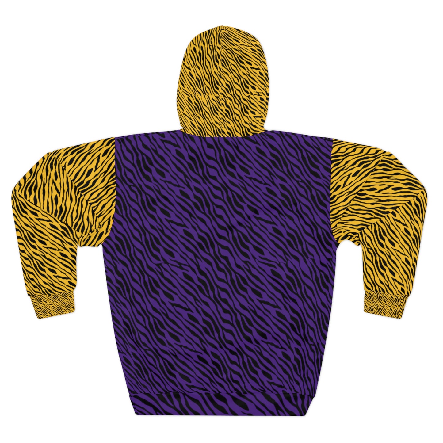 Unisex Pullover Hoodie - Purple & Gold Zebra Print - Let's go Crazy!