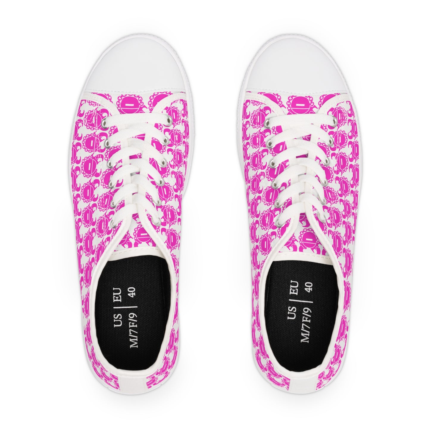 Women's Low Top Sneakers - White/Pink Helmets