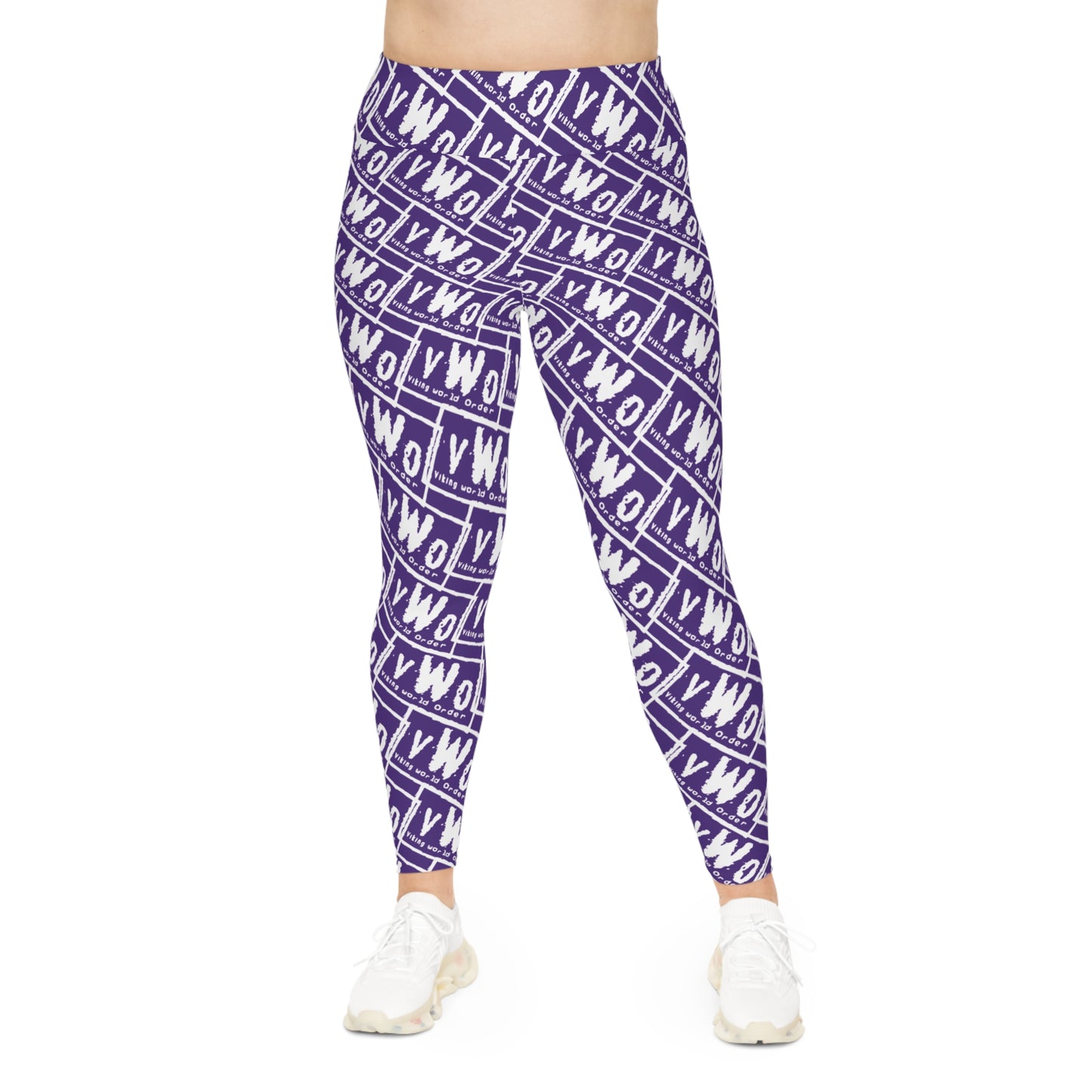 Plus Size Leggings - Purple/White - VWO