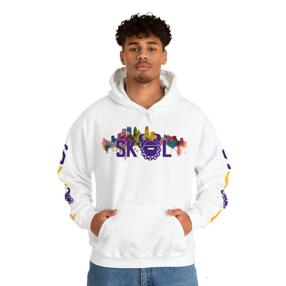 Unisex Heavy Blend™ Hooded Sweatshirt - Skyline + Original (Sleeves)