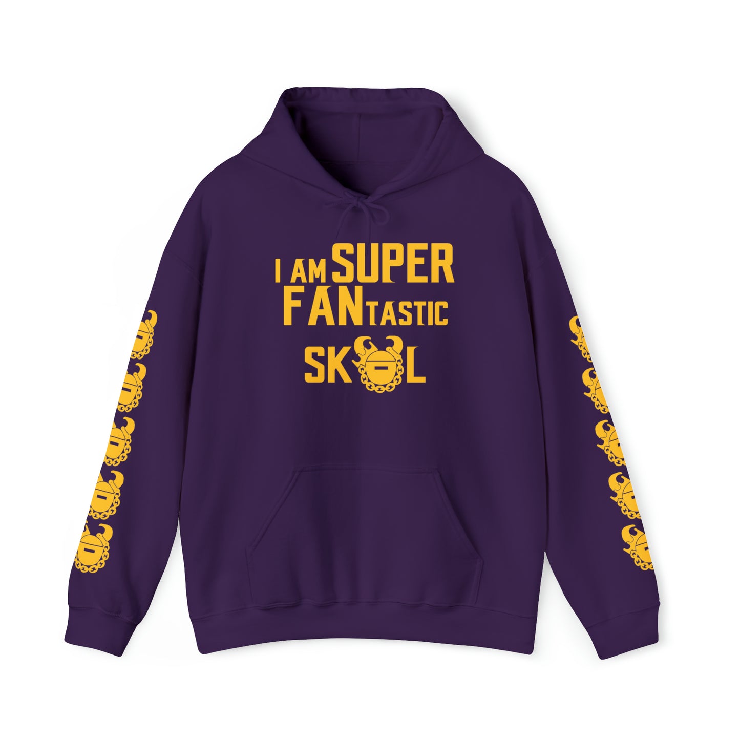 Unisex Heavy Blend™ Hooded Sweatshirt - SUPER FANtastic + Game Day Helmet (Sleeves)