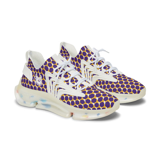 Women's Mesh Sneakers - Purple/Gold Hex