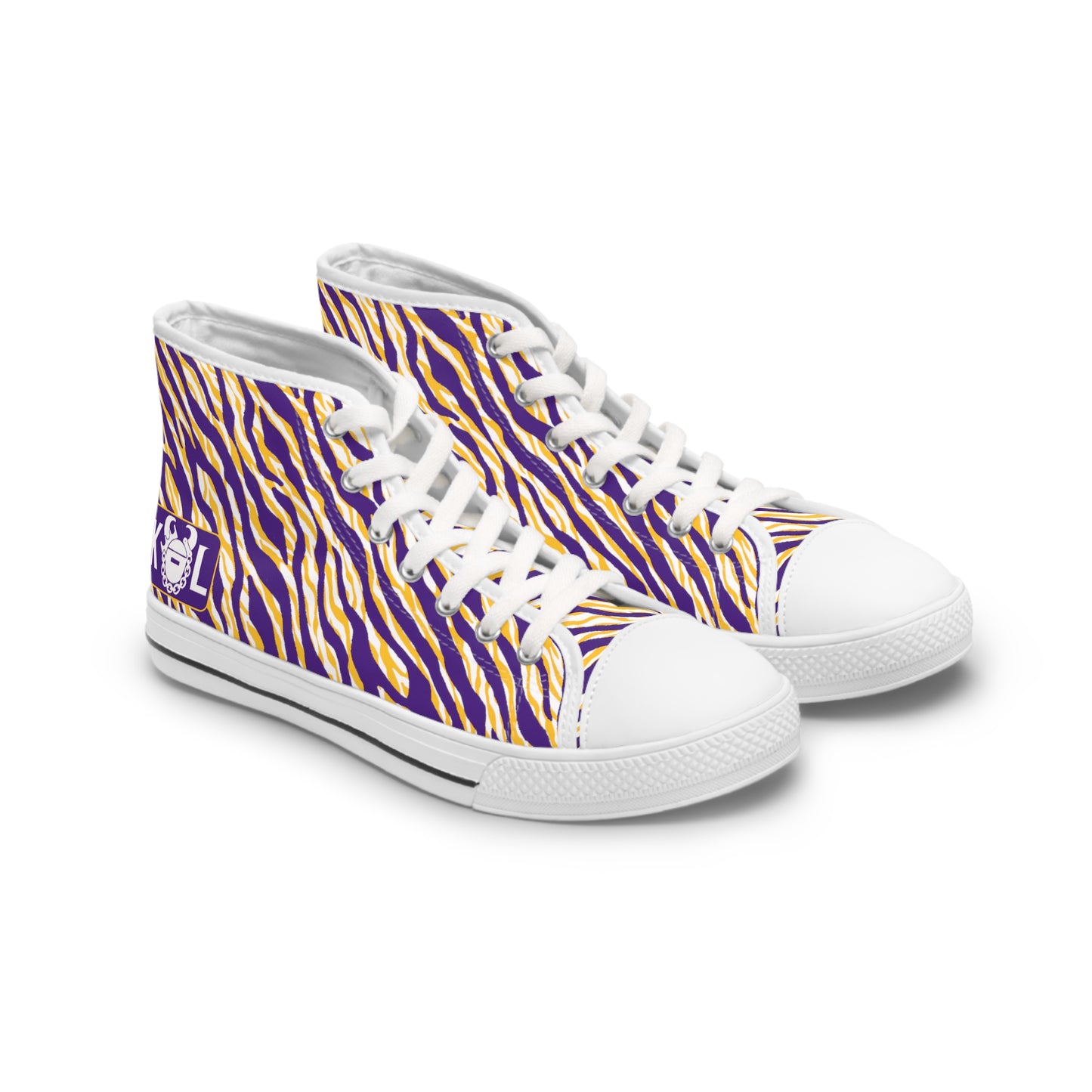 Women's High Top Sneakers - Zebra Print