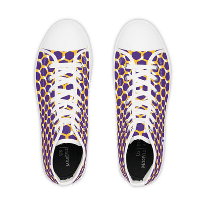 Men's High Top Sneakers - Purple/Gold Hex