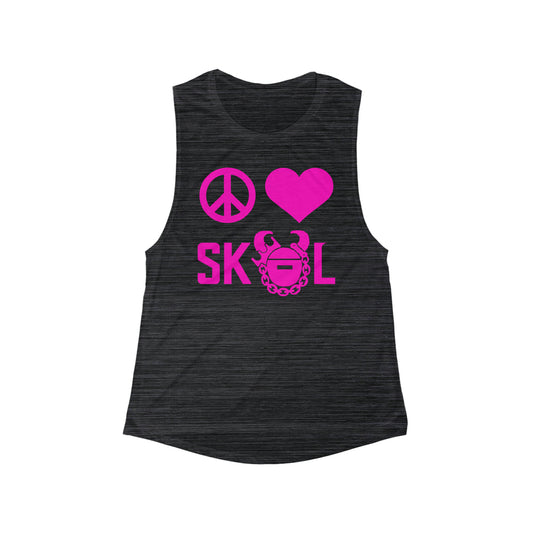 Women's Flowy Scoop Muscle Tank - Peace & Love