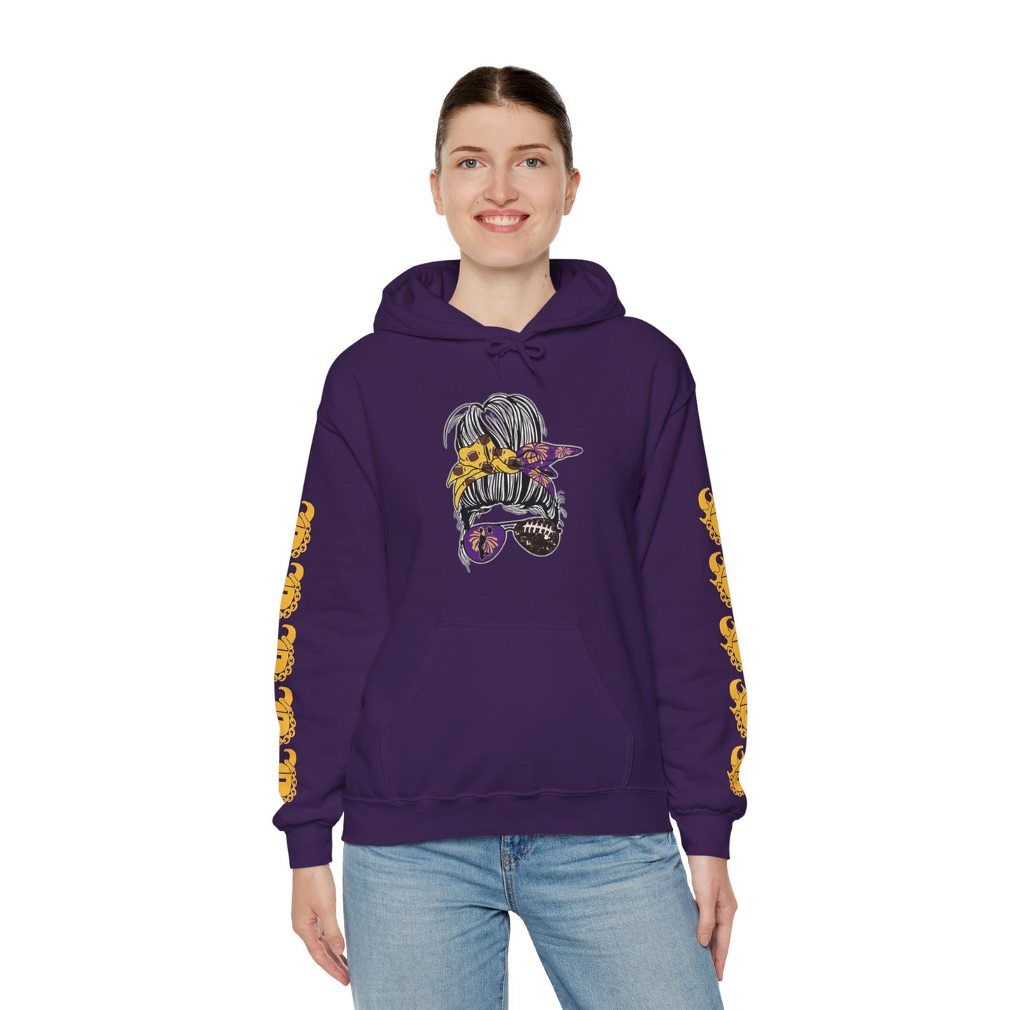 Unisex Heavy Blend™ Hooded Sweatshirt - Girlll! + Game Day Helmet (Sleeves)