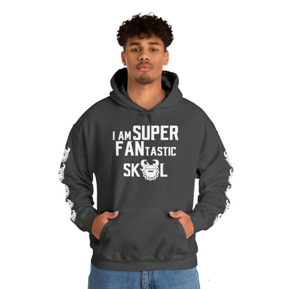 Unisex Heavy Blend™ Hooded Sweatshirt - SUPER FANtastic + Game Day Helmet (Sleeves)