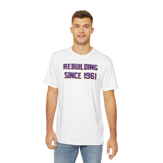 Men's Polyester Tee - White - Rebuilding Since 1961