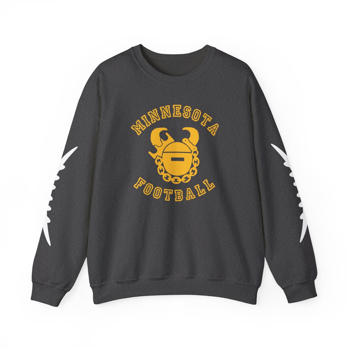 Unisex Heavy Blend™ Crewneck - Minnesota Football + Laces (Sleeves)