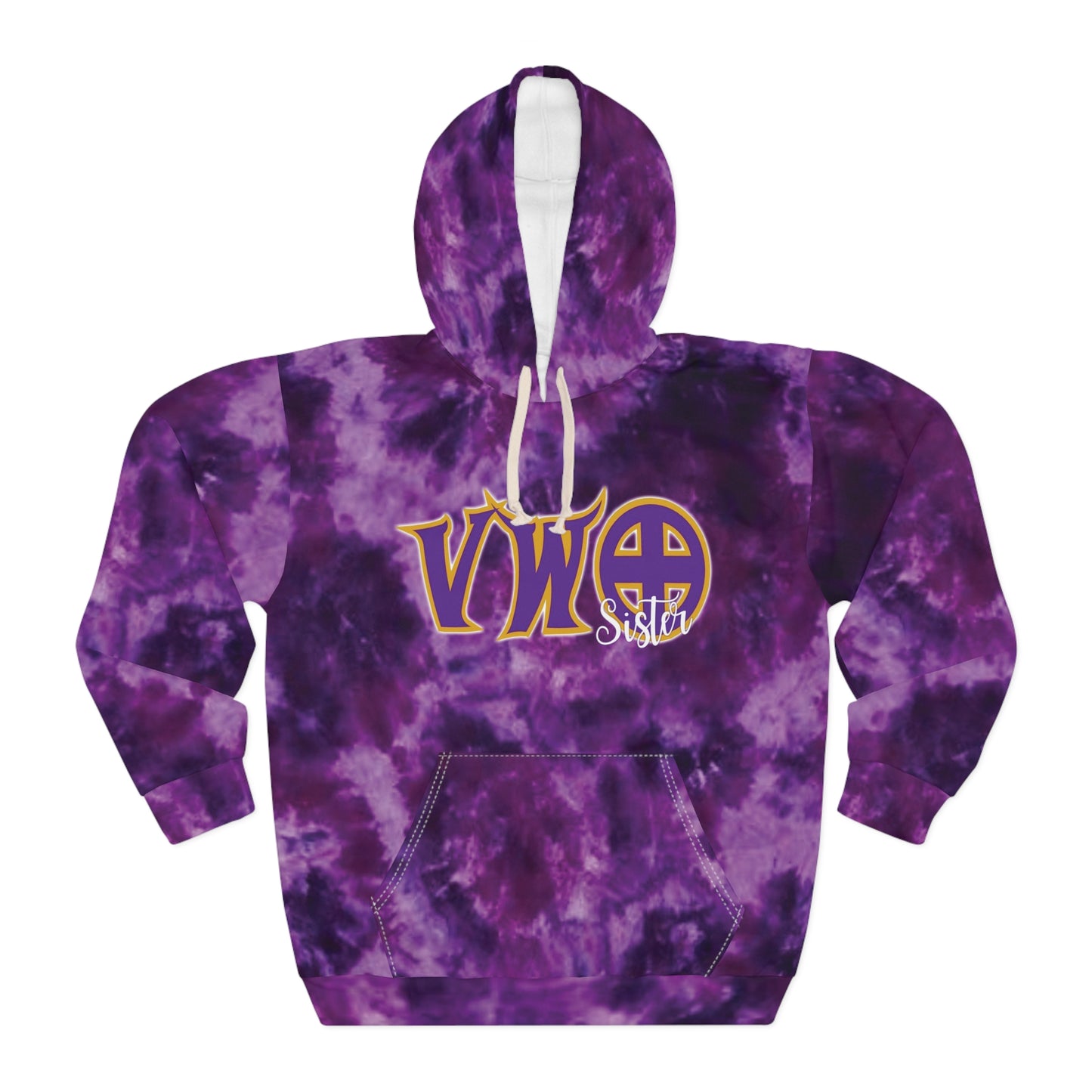 Unisex Pullover Hoodie - Purple Tie-Dye - VWO Sister