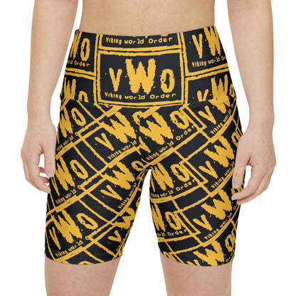 Women's Workout Shorts - Black/Gold - VWO (Framed)