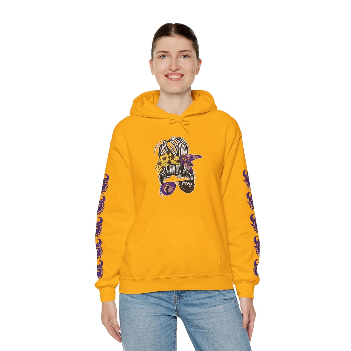 Unisex Heavy Blend™ Hooded Sweatshirt - Girlll! + Game Day Helmet (Sleeves)