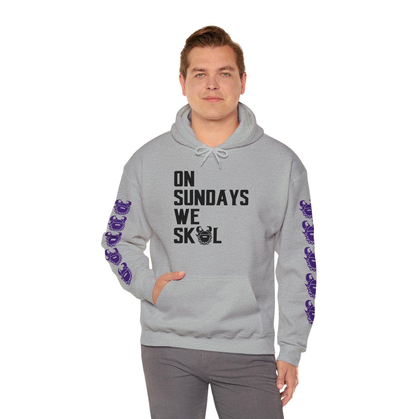 Unisex Heavy Blend™ Hooded Sweatshirt - On Sundays + Game Day Helmet (Sleeves)