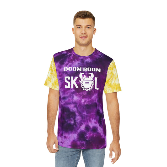 Men's Polyester Tee - Purple/Gold Tie-Dye - BOOM BOOM