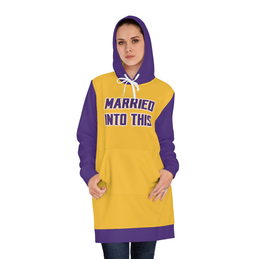 Hoodie Dress - Gold/Purple - Married Into This