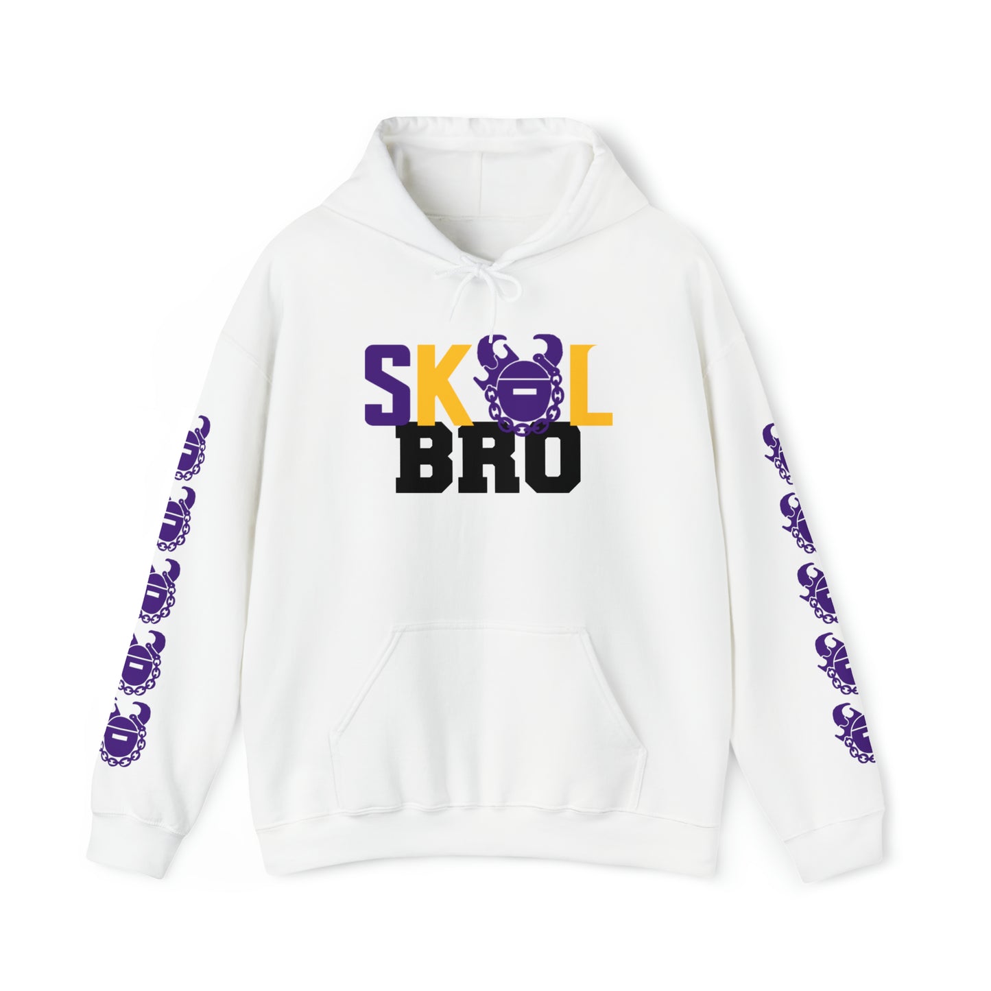 Unisex Heavy Blend™ Hooded Sweatshirt - BRO! + Game Day Helmet (Sleeves)