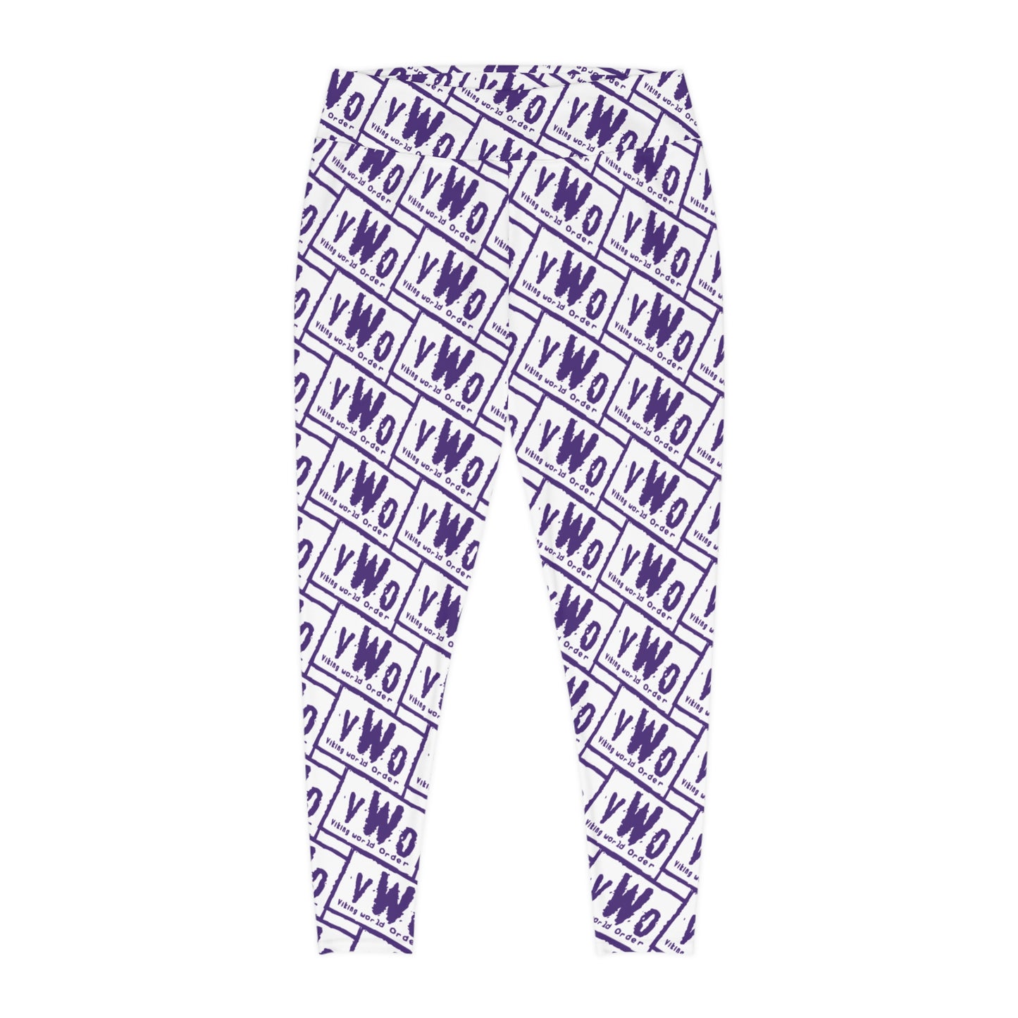 Plus Size Leggings - White/Purple - VWO