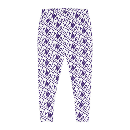 Plus Size Leggings - White/Purple - VWO