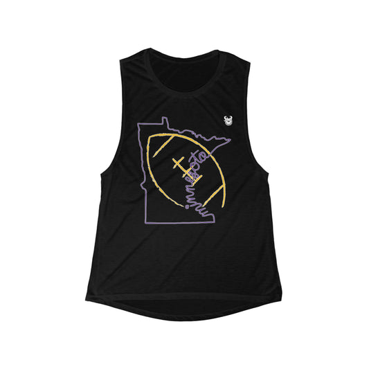 Women's Flowy Scoop Muscle Tank - MN State Football