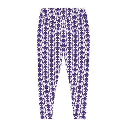 Plus Size Leggings - Purple/White Griddy