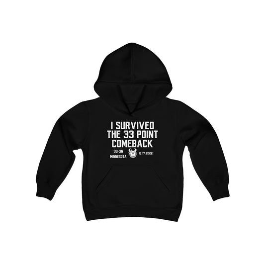 Youth Heavy Blend Hoodie - Survived the 33 Point Comeback