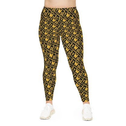 Plus Size Leggings - Black/Gold - VWO