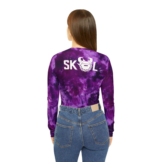 Women's Long Sleeve V-neck Shirt - Purple Tie-Dye - The Original