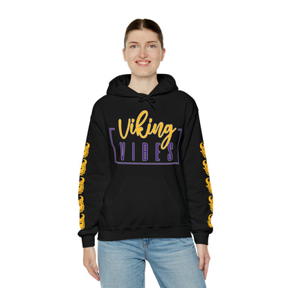 Unisex Heavy Blend™ Hooded Sweatshirt - Vibes + Game Day Helmet (Sleeves)