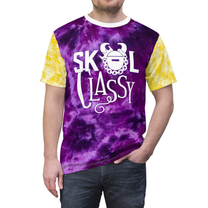 Unisex Cut & Sew Tee - Purple/Gold Tie-Dye - Classy