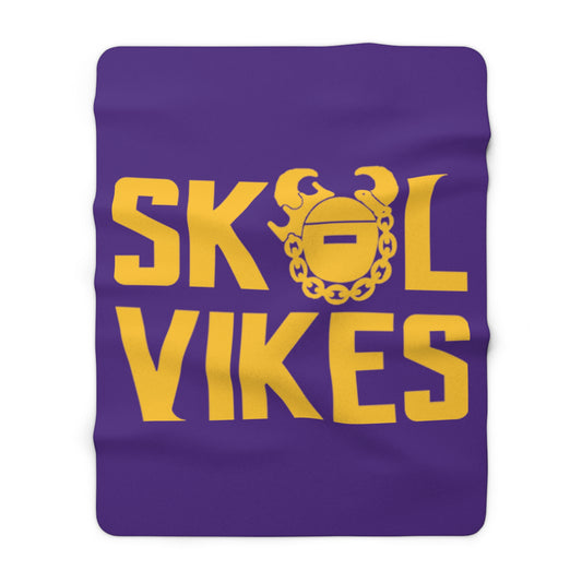 Sherpa Fleece Blanket - Purple/Gold - Vikes