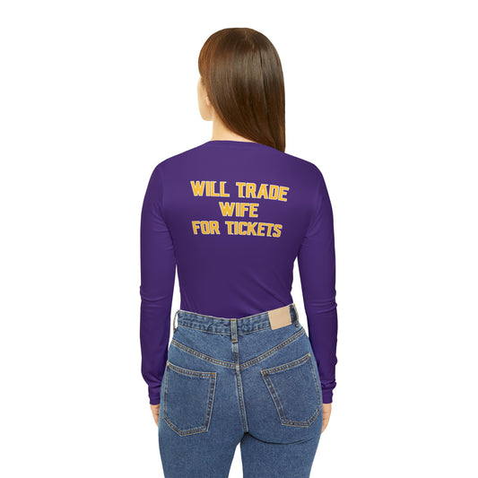 Women's Long Sleeve V-neck Shirt - Wife for Tickets