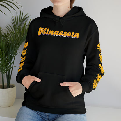 Unisex Heavy Blend™ Hooded Sweatshirt - Minnesota (Retro) + Game Day Helmet (Sleeves)