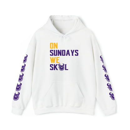 Unisex Heavy Blend™ Hooded Sweatshirt - On Sundays + Game Day Helmet (Sleeves)