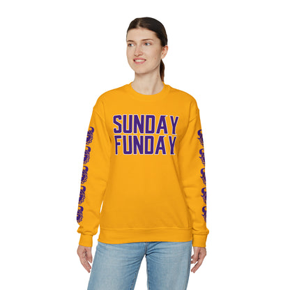 Unisex Heavy Blend™ Crewneck - SUNDAY FUNDAY + Game Day Helmet (Sleeves)