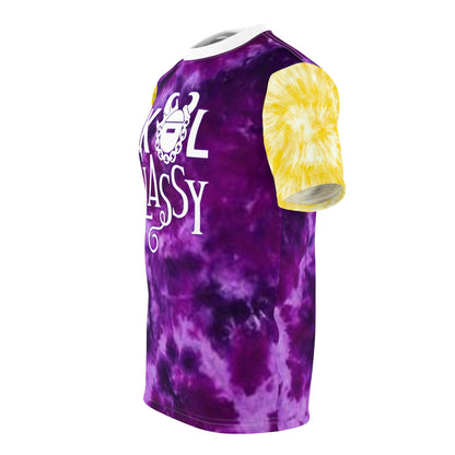 Unisex Cut & Sew Tee - Purple/Gold Tie-Dye - Classy