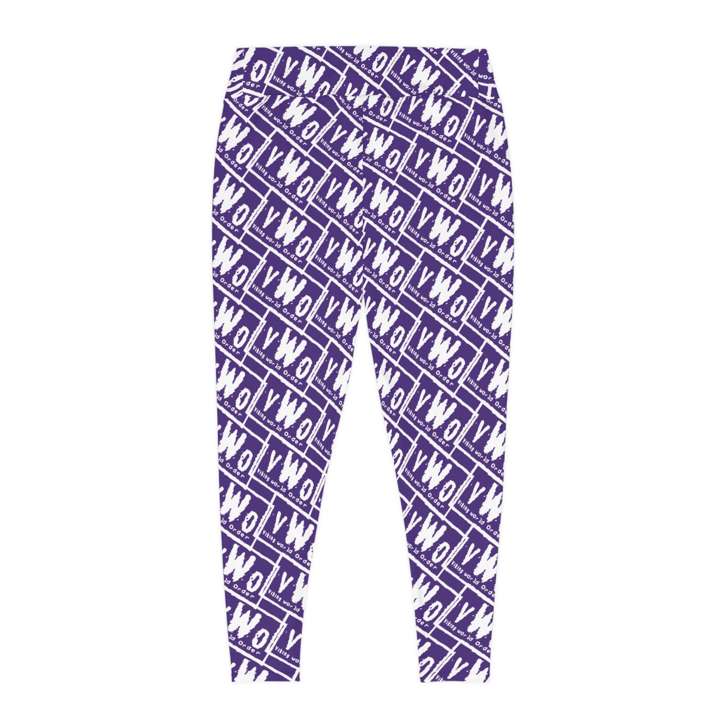 Plus Size Leggings - Purple/White - VWO