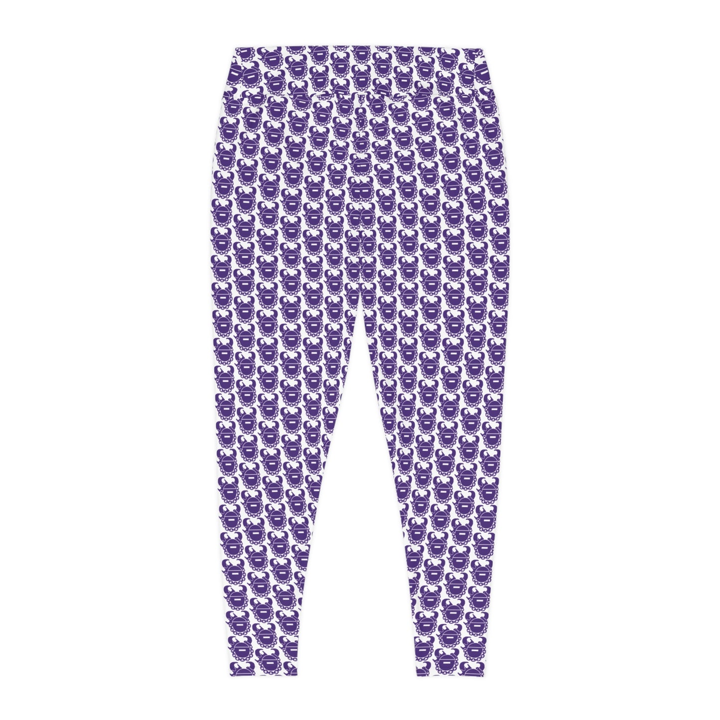 Plus Size Leggings - White/Purple Helmets