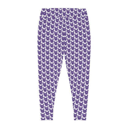 Plus Size Leggings - White/Purple Helmets