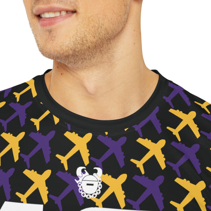 Men's Polyester Tee - Jet Planes, Black - Jersey #18