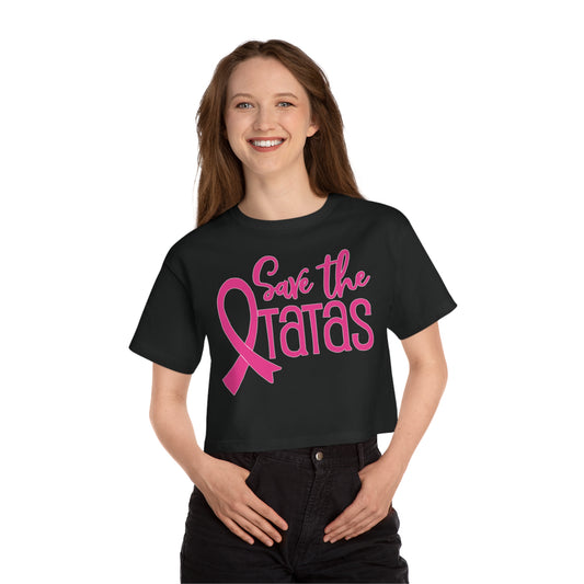 Women's Champion Heritage Cropped Top - Save the TaTas