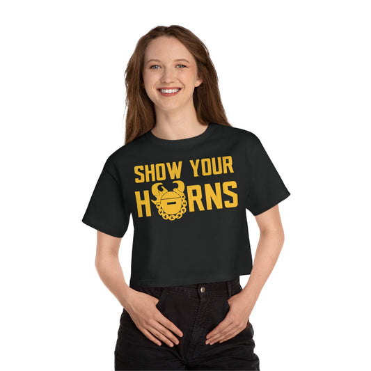 Women's Champion Heritage Cropped Top - Show Your Horns